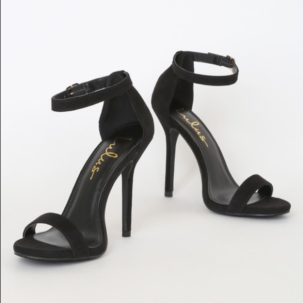 Lulu Size 10 Black Strappy heels